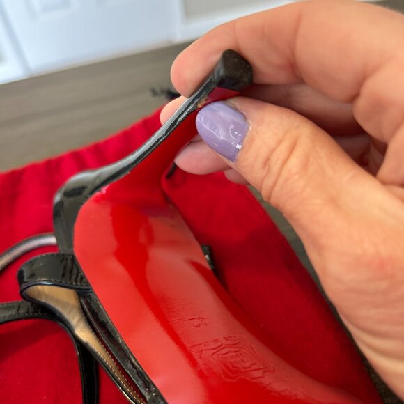 CHRISTIAN LOUBOUTIN Black Patent Leather Coxinelle T-Bar Pumps Size 42 US 11 - Picture 5 of 9